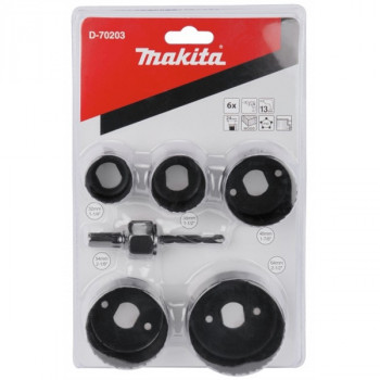 Set 6 carote + Adaptor Lemn /Gips 32-64MM Makita D-70203